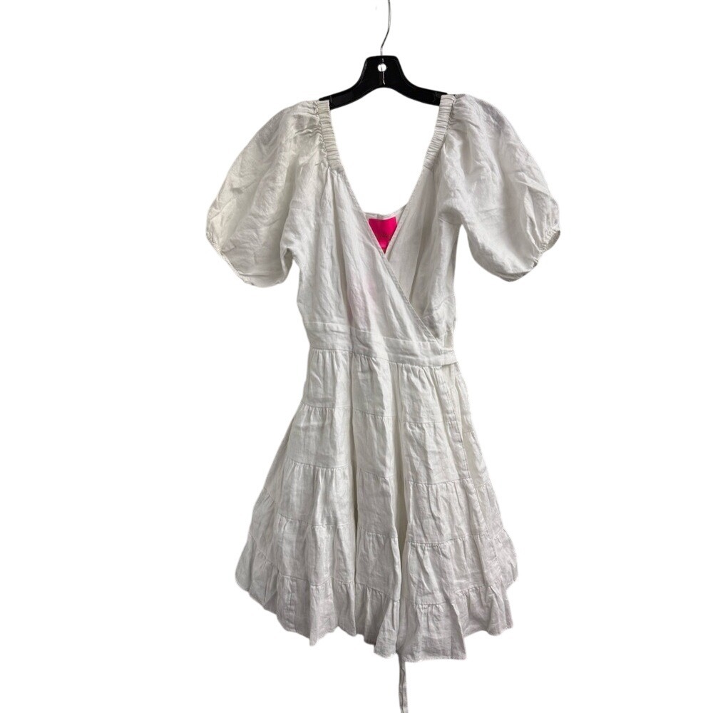 NWT LILLY PULITZER IRALEE SHORT SLEEVE WHITE LINEN DRESS SIZE 6